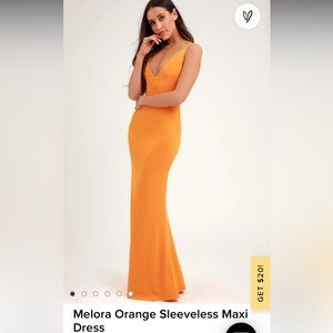 Lulu’s Melora Orange Sleeveless Maxi Dress